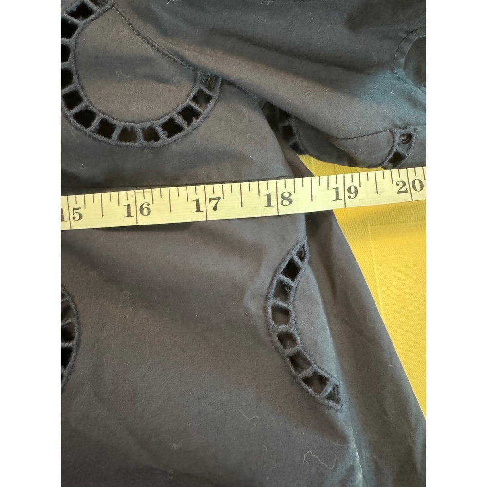 Akris Cotton Blouse with Circle Embroidery Blouse Button Down Tee Shirt 4 $695 - Picture 5 of 8
